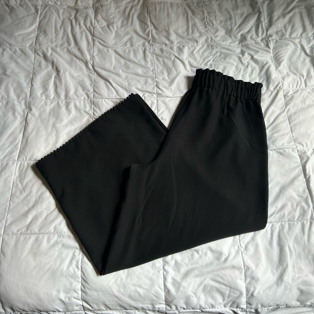Ann Taylor Black Gathered Waist Pants
